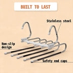 Pants Hangers Space Saving 5 Tier - 2 Pack Closet Organizers and Storage Closet Organizer,Anti-Slip Design,Closet Organizers and Storage for Pants Jeans Skirts Scarf Legging - Image 5