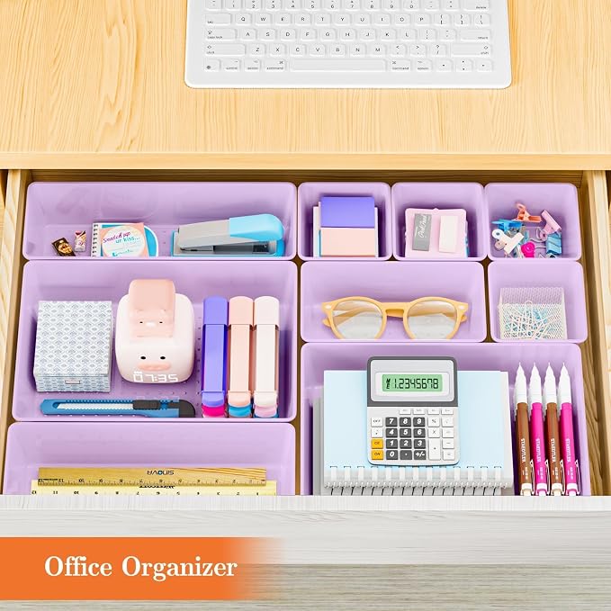 SpaceHacks 25 PCS Plastic Drawer Organizer, 4-Size Versatile Organizer Trays & storage Bins - Image 7