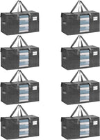 VENO Moving Bags, Wide Open Top, Clear Window, Gray, 8 Pack by Veno