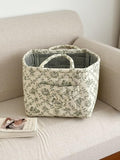 Storage Basket Boho Fabric Large Collapsible Floral Laundry Nursery Hamper Portable Folding Storage for Clothes Toys (Vine-Green) by Ankick