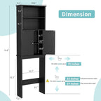Shintenchi Over the Toilet Storage Cabinet, Bathroom Above the Toilet Rack, Bathroom Adjustable Shelf Organizer with Open Bottom Bar and Anti-Tip Device, Black - Image 2