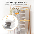 ALLTIDYUP Extra Deep Hanging Closet Organizers and Storage, 5-Tier Closet Hanging Organizer with 4 Mesh Pockets, Heavy-Duty Closet Shelves for Clothes and Hats, Ideal for Dorms and RVs, 1-Pack, White - Image 4