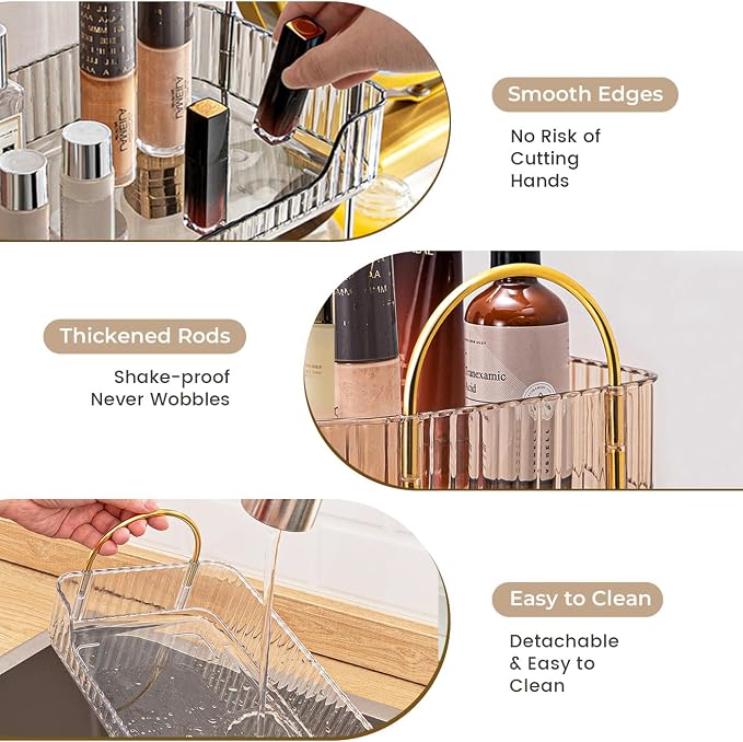 Aveniee Bathroom Counter Organizer, 3 Tier Perfume Skin Care Countertop Storage Shelf, Vanity Makeup Tray for Cosmetic Skincare Lotion,Grey - Image 4