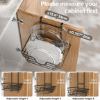 TIDIIABODE Pot Lid Organizer, Adjustable Kitchen Pot Lid Holder Inside Cabinet, Kitchen Cabinet Organizer Hanging for Food Storage Container, Pot, Pan Lid & Bakeware, Black, Small - Image 2