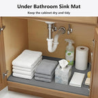 Mateeylife Under Sink Mat Kitchen Waterproof, Silicone Sink Tray 28"X19" - Image 5