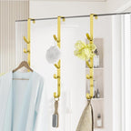 Kaiferty Over the Door Hooks, Metal Door Hooks for Hanging, Over the Door Purse Organizer for Door Coat Hanger, Back of Shower for Hanging Towel Rack Clothes, Hat, Bathroom, Closet (Gold-3Packs) - Image 8