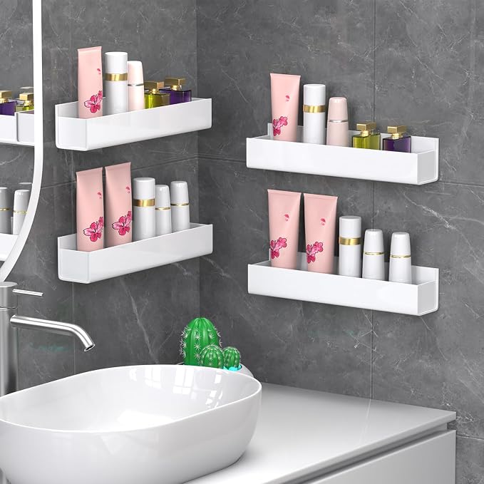PMMASTO 4-Pack White Acrylic Spice Rack Organizers for Cabinet Doors - Image 5