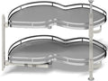 Blind Corner Cabinet Pull Out Organizer, Soft Close Swing Left Pull Out Cabinet Organizer 36inch, Corner Cabinet Lazy Susan for Corner Cabinet Blind Shelf, 2 Tiers Tray, Adjustable Height by Kinchoix