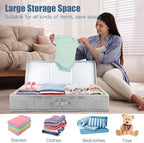 Supowin 2Pack Large Underbed Storage Containers Bin with Lids, Gray | 6 Inches Tall Under Bed Storage Organizer Box with Handles, Foldable Closet Organizer for Clothes, Blankets, Seasonal Items - Image 5