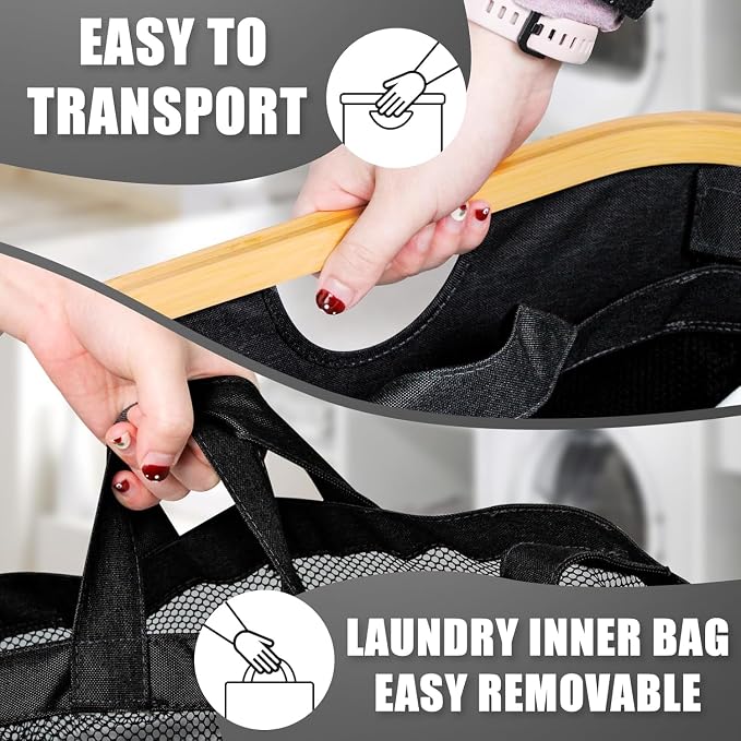 Hampers for Laundry Basket with Lid, 145L Large Laundry Hamper 3 Section - Image 5