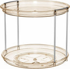 LAMU 2 Tier Lazy Susan Turntable Organizer 9.25'' Rotating Spice Rack Organization for Cabinet, Kitchen, Pantry, Countertop, Bathroom, Vanity, Medicine Cabinet Organizer, Amber - Image 7