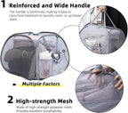 Collapsible Laundry Basket, 90L Mesh Pop-up Hamper with Handles - Image 3
