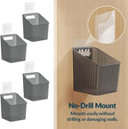 NiHome 4-Pack Cabinet Door Organizer, Adhesive RV Camper Wall Storage Caddy - Image 5