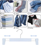 GUANJUNE Clothes Pants Hangers, Space-Saving Skirt Holders with 360 ° Swivel Hooks, Adjustable Clips, Trouser Hangers, Clothes Coat Garment Jeans Hangers (30 Pack, Blue) - Image 4