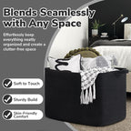 Goodpick 105L Extra Large Woven Rope Blanket Basket, Rectangle, Black - Image 5
