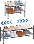 STORAGE MANIAC Expandable Shoe Rack for Closet, 8 Pairs Stackable Small Shoe Rack, Metal Adjustable Shoes Organizer for Entryway, Hallway, Garage, Front Door, Shoes Shelves, Black 2 Tier by STORAGEMANIAC