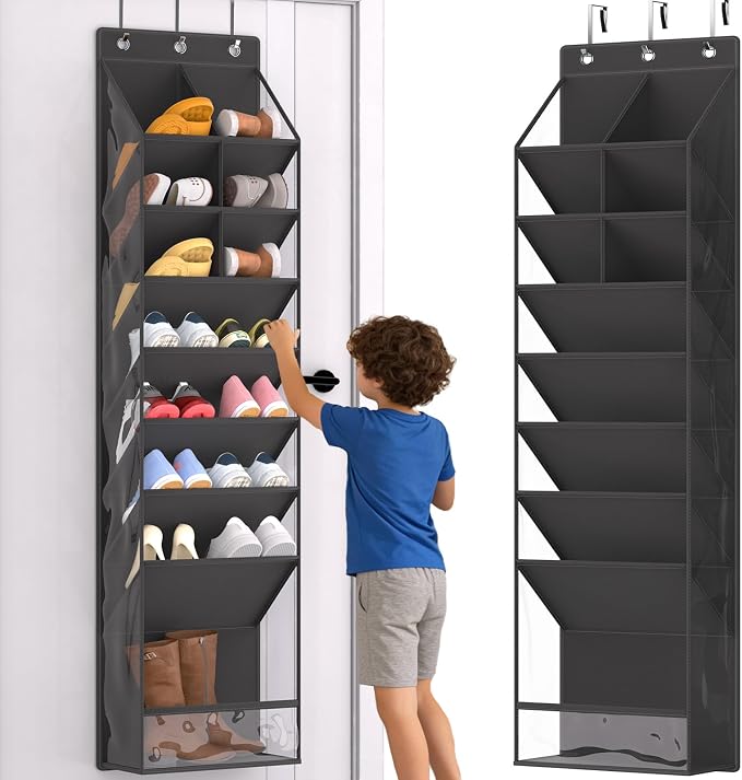 Over the Door Shoe Organizer for 16-20 Pairs, Black by VERONLY