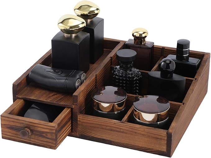 Bathroom Counter Organizer, Cologne Organizer for Men, Desk Storage by ForestAngle