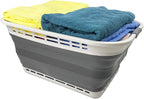 SAMMART 42L (11 Gallons) Collapsible Plastic Laundry Basket - Foldable Pop Up Storage Container/Organizer - Portable Washing Tub - Space Saving Hamper/Basket [BPA Free] (Grey/Steel Grey) - Image 3