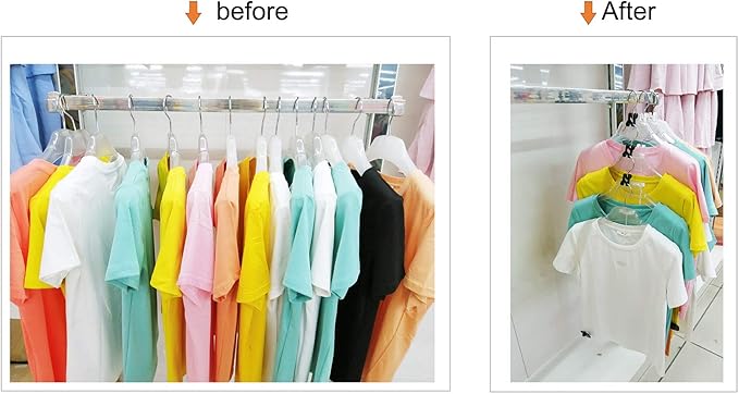 60 Pcs Clothes Hanger Connector Hooks, Mini Cascading Hanger Hooks for Velvet Huggable Hangers, Wooden Hangers, Heavy Duty Space Saving for Closet (Clear) - Image 3
