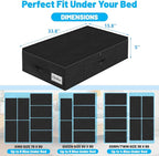 Under Bed Storage Container Bins 2 Pack, 5 Inch Thin Low Profile Underbed Clothes Storage Organizer for Dorm & Home, Use for Blanket and Toy Storage Box W/ Sturdy Bottom/Sides, Foldable Thick Fabric - Image 2