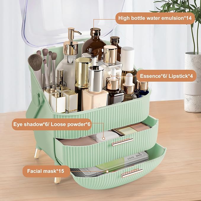 Makeup Organizer for Vanity, Large Capacity Skincare Organizer Countertop - Image 4