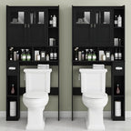 Vabches Over The Toilet Storage Cabinet with Doors and Shelves, Black - Image 5