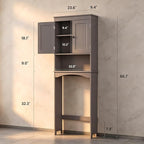 Bealife Over The Toilet Storage Cabinet with Open Shelf - Grey - Image 2