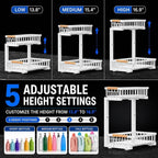 Under Sink Organizer 2 Pack, Double Slide Out Metal Shelf, White - Image 9