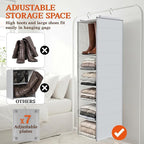 Deep Pocket Hanging Closet Organizer, 8 Tier Hanging Shoe Organizer | Adjustable Shelf Height Closet Organizers and Storage for Sweaters, Shoes, Hoodies & Blankets, Heavy Duty Hanging Shelves - Image 2