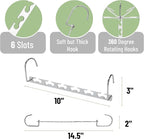 Mr. Pen- Metal Space Saving Hangers for Clothes, 8 Pack, 6 Slots | 360° Rotating Hooks, Metal Hangers, Wardrobe Organizer, Magic Cascading Hanger, Closet Space Saver - Image 3