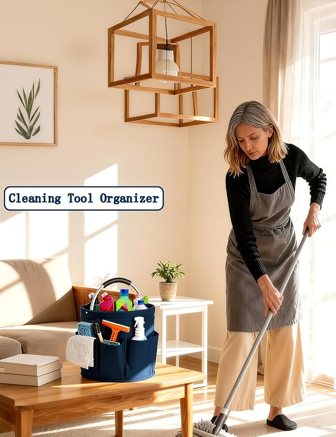 Cleaning Caddy with Handle, for Cleaning Supplies Organizer Bucket - Image 4