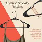 Black Plastic Hangers 5 Pack– Heavy-Duty Plastic Hangers Slim and Space-Saving, Durable and Lightweight PP with Non-Slip Shoulder Notches for Slip Dresses, Suits, Jackets & Camisoles - Image 6