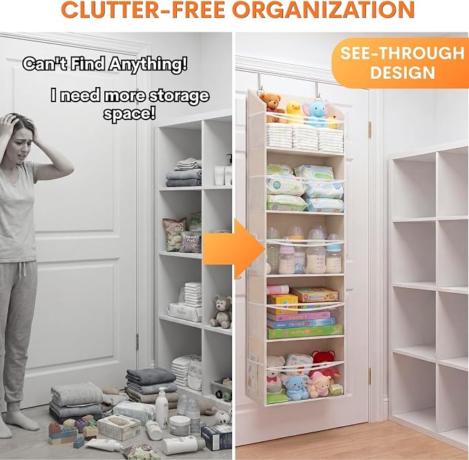 Ofiray-home 5Tiers Over Door Organizer, Weekly Clothes Organizer for Kids - Image 3