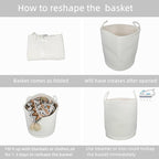 XUANGUO White Cotton Rope Laundry Basket Hamper for Clothes Large - Image 7