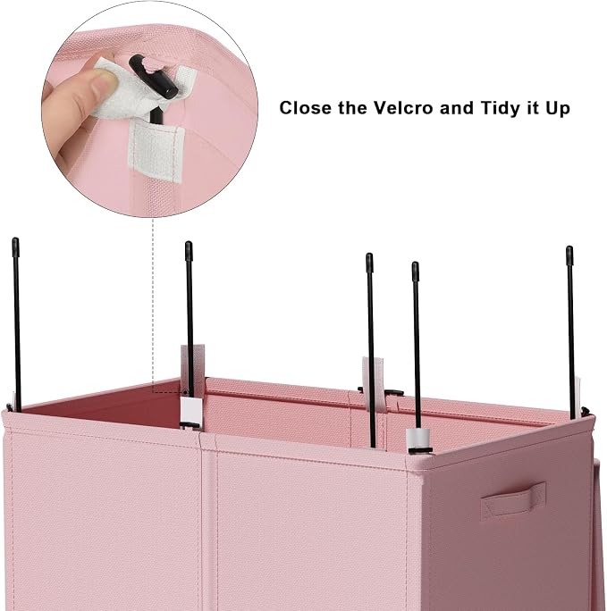WOWLIVE 154L Double Laundry Hamper 2 Section with Lid and Removable Bags - Image 7