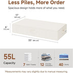StorageWorks 6 Inch Low Profile Under Bed Clothes Storage Bins with Lids | Reinforced Structure, Resists Sagging, Handles & Label Holder, Foldable Stackable Closet Storage for Clothes, Blankets, Toys - Image 2