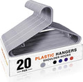 HOUSE DAY Grey Plastic Hangers 20 Pack, Slim Space-Saving Clothes Hangers by HOUSEDAY