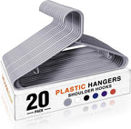 HOUSE DAY Grey Plastic Hangers 20 Pack, Slim Space-Saving Clothes Hangers by HOUSEDAY