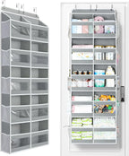 Yecaye 5-Tier Over The Door Organizer Dual-Column, 80lbs Load Over The Door Storage of 10 Compartments, Heavy Duty Door Organizer Hanging for Bedroom Closet Dorm Bathroom Pantry, Grey 1 Pack by Yecaye