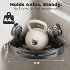 Corner Shower Caddy Suction Cup,Shower Shelves with Hooks,No Drilling Powerful Upgrade Suction Bathroom Corner Organizers and Storage,Removable Waterproof Rustproof Shower Shelf Bathroom Decor - Image 2