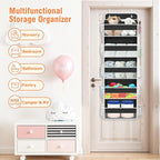 Over The Door Organizer Storage Large Capacity Hanging Bedroom Storage | 5 Shelves, 40 LB Capacity, Foldable Mesh Design, Clear Window, Sturdy, Large Storage Organizer for Nursery, Pantry & Closet - Image 7