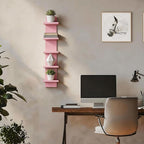 Homaterial 5 Tier Floating Wall Shelf, Pink - Image 7