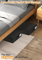 punemi 4.5 in Tall Low Profile Under Bed Storage Containers, 2 Pack, Black - Image 2