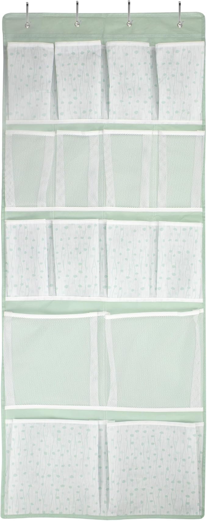 16 Pockets- Over Door Hanging Storage Organizer with 4 Kinds Pouch,Behind Closet Hanging Shelf Holder for Sock,Hat,Underwear,Travel Outfit,Shoes,Back of Door Space-saving Organization for Home,Dorm,RV by KANCNT