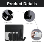 5 Pack Broom and Mop Organizer Wall Hanging, Adhesive Broom Holder, Black - Image 3