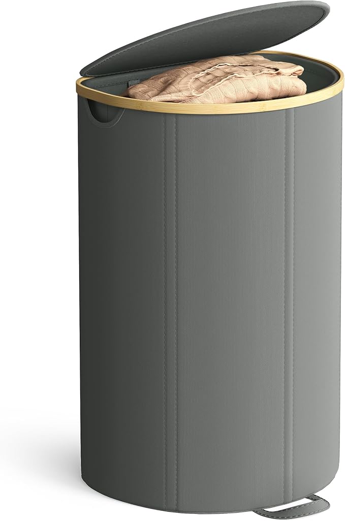 SONGMICS Laundry Hamper with Lid, 90L Laundry Basket, Removable Liner Bag by Unknown