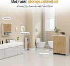 Bathroom Wall Cabinet,Wooden Medicine Cabinet with Fluted Doors - Image 8