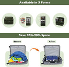 Surblue Hanging Closet Storage Bag Collapsible 3-Shelf Washable Oxford Fabric with 2 Hooks (L 11.41 * 11.41 * 19.68in, Dark Green) - Image 4