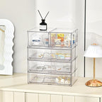 4 Pack Stackable Storage Drawers, Clear Acrylic Organizer, Makeup Organizer - Image 5